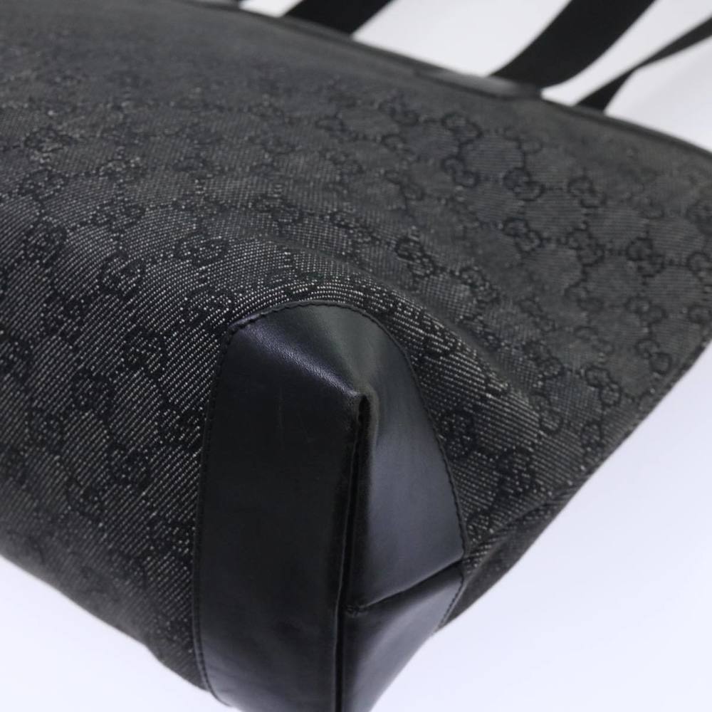 GUCCI GG Canvas Tote Bag Canvas Leather Black Auth 53674 - Picture 16 of 16